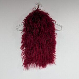 East Additions Genuine Sheepskin Stole Collar Scarf Red